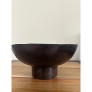 Vintage John May Hand Turned Teak Bowl Signed Jackson NH JL